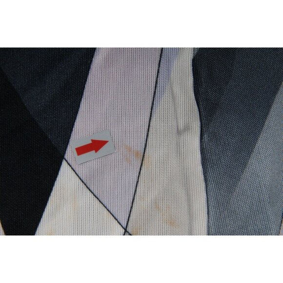 Emilio Pucci Print Long Sleeve Top IT 40 Medium Gray White Viscose Belted Blouse - Picture 14 of 16